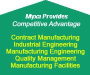 Myxa Provides Competitive Advantage, Contract Manufacturing, Industrial Engineering, Quality Management, Manufacturing Facilities